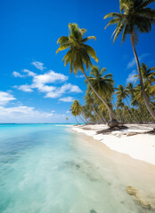 beach with coconut trees
