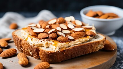 Fototapeta na wymiar breakfast protein toast