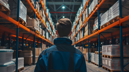 man analyzing deposit of boxes and packages