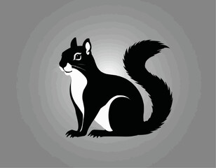 Vector Illustration Squirrel Silhouette Style
