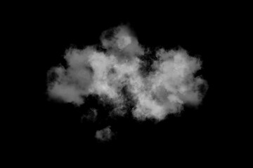 White cloud on a black isolated background to overlay
