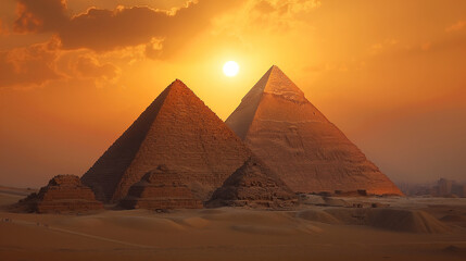 Fototapeta na wymiar landscape of ancient Egyptian pyramids