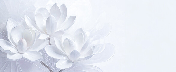Tapeta, kwiaty wiosenne, biała magnolia, puste miejsce	