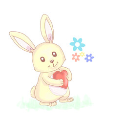 easter bunny digital illustration