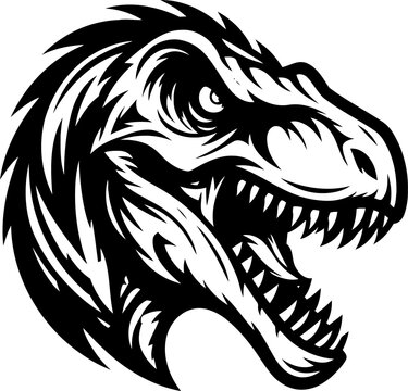 t-rex head, animal illustration