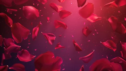 Poster Rose petals background, wedding love and romance card template texture  © AdamantiumStock