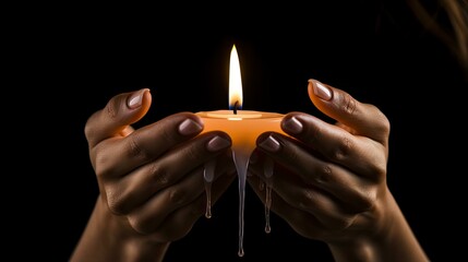 warmth hand holding candle