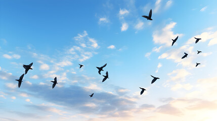 Synchronized Ballet in the Sky: A Flock of Birds in Harmonious Flight