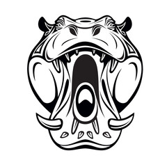 hippopotamus head mascot logo vector art illustration design