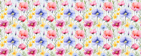 Fototapeta premium beautiful spring flower drawing pattern