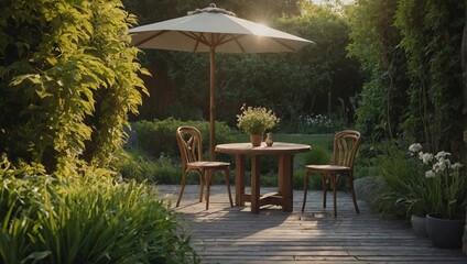 table in garden