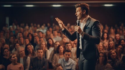 Igniting Potential: Motivational Speaker Empowers Audience in Personal Development Workshop