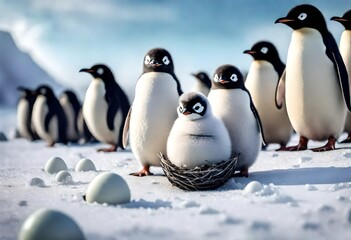 Penguin in nest