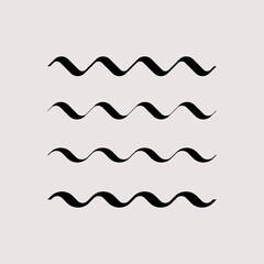 Geometric minimalistic wavy element in retro style. Vector shape for frame, packaging, labels, postcards, invitations, decor.