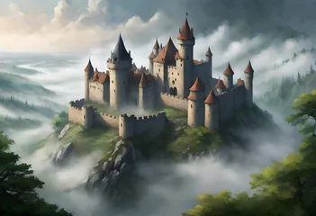 Photo sur Plexiglas Vieil immeuble castle in mist