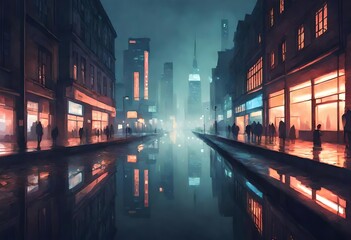 night city lights - Powered by Adobe