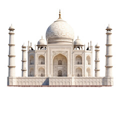 Fototapeta na wymiar Taj Mahal in Agra isolated on white and transparent background. Ideal for use in advertising. Generative ai