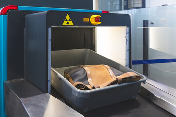 Security scanners in the airport security checkpoint