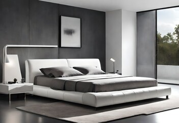 Fototapeta na wymiar Room with grey and white theme