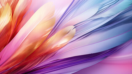 The delicate patterns of soft feathers texture, artistic interpretations and a harmonious color palette, visually soothing and elegant background Ai Generative