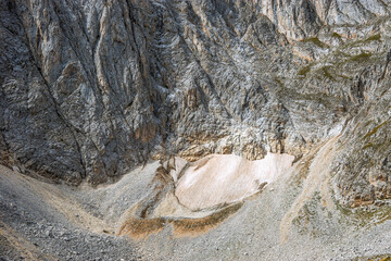 Snezhnika glacier, Europe's southernmost glacial mass, located on the face of Mt. Vihren.