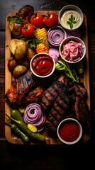 vegatable meat platter