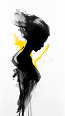 painted woman new art black yellow