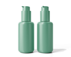Blank Plastic Cosmetic Spray Bottle packaging isolated on transparent background, prepared for mockup, 3D render.