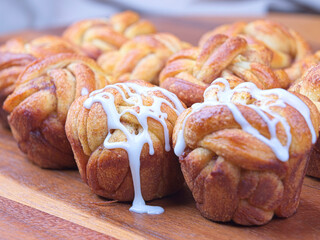 Homemade braided cinnamon rolls.