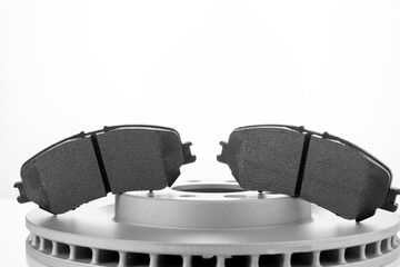 Front and Rear New Brake Pads For Modern Car.