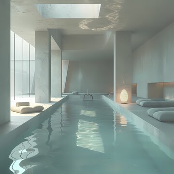 Serene Indoor Luxury Pool in Modern Architectural Setting