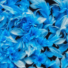 abstract pattern of blue flowers