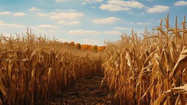 rural fall corn field