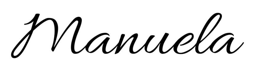 Manuela - black color - name written - ideal for websites,, presentations, greetings, banners, cards,, t-shirt, sweatshirt, prints, cricut, silhouette, sublimation

 - obrazy, fototapety, plakaty