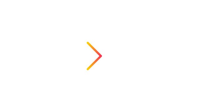Footage motion icon symbol arrow right gradient orange yellow, auto looping transparent with 4k resolution, ready to use for your visual needs