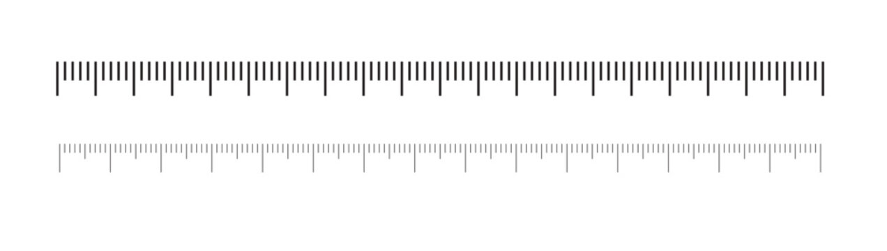 Measuring scale, marking for ruler, marks for tape measure, thermometer scale. Template for a ruler PNG
