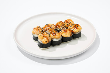 delicious rolls on a white plate