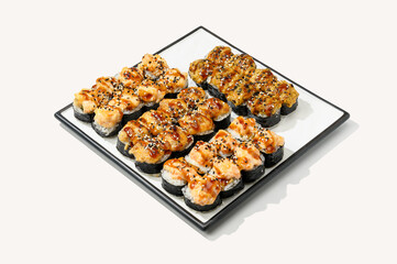 delicious rolls on a white plate
