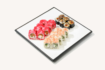 delicious rolls on a white plate