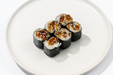 delicious rolls on a white plate