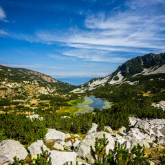 One of the small lakes near Popovo lake. Northern part of Pirin mountains, Bulgaria.