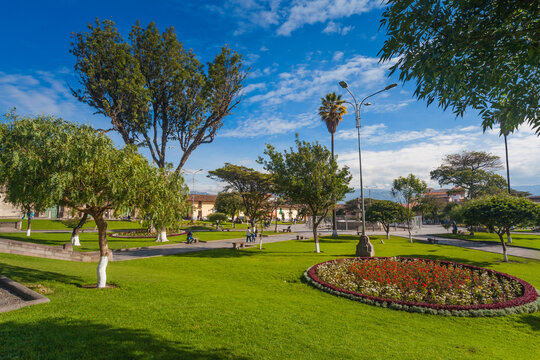 Central park of Cajamarca, Peru