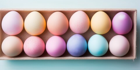 Box Filled With Different Colored Eggs