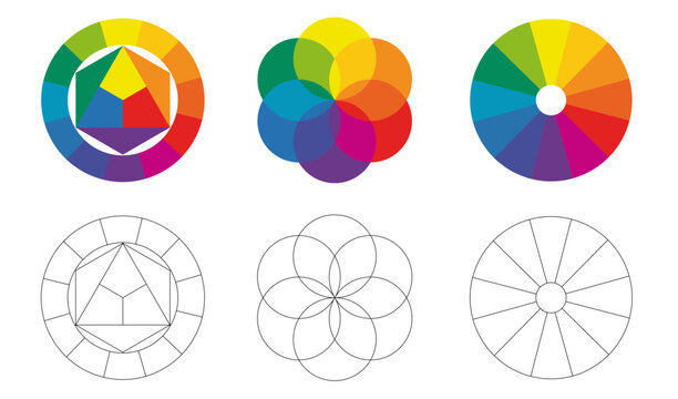 Color wheels and color palette. Color Wheels and Swatches. Png
