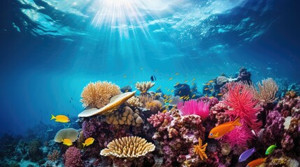 reef coral spring - obrazy, fototapety, plakaty