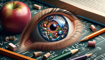 Vibrant eye absorbing educational imagery for visual learning.