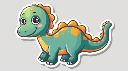 Friendly blue dinosaur illustration with orange spikes, large expressive eyes