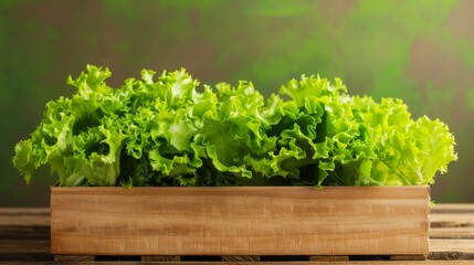 Salad tray growing on a wooden bed
