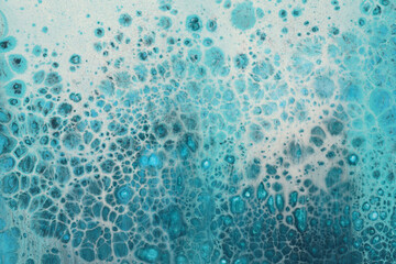 Abstract flow acrylic and watercolor pour marble painting blot. Color blue, beige, white drop smoke...