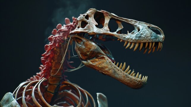 A scientific reconstruction of a dinosaurs respiratory system based on the microscopic ysis of fossilized lung tissue and air sacs.